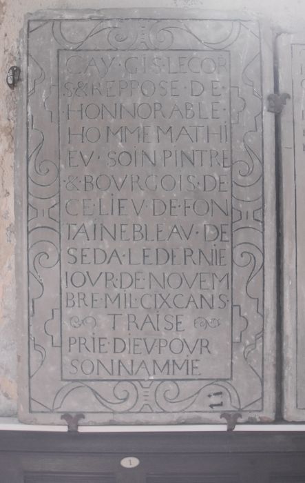 dalle funéraire de Mathieu Soin, peintre (n°1)