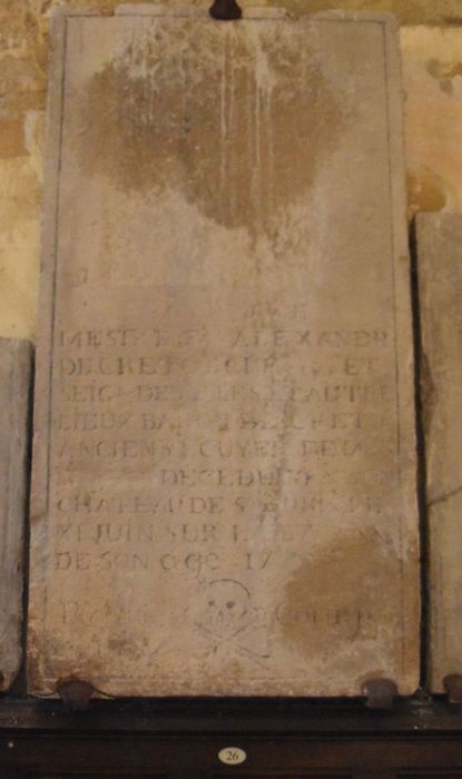 dalle funéraire d’Alexandre de Cretot (n°26) 