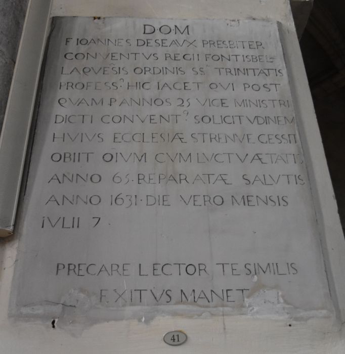 dalle funéraire de Jean Deseaux (n°41)