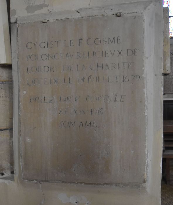 dalle funéraire de Côme Polonceau, religieux (n°53)