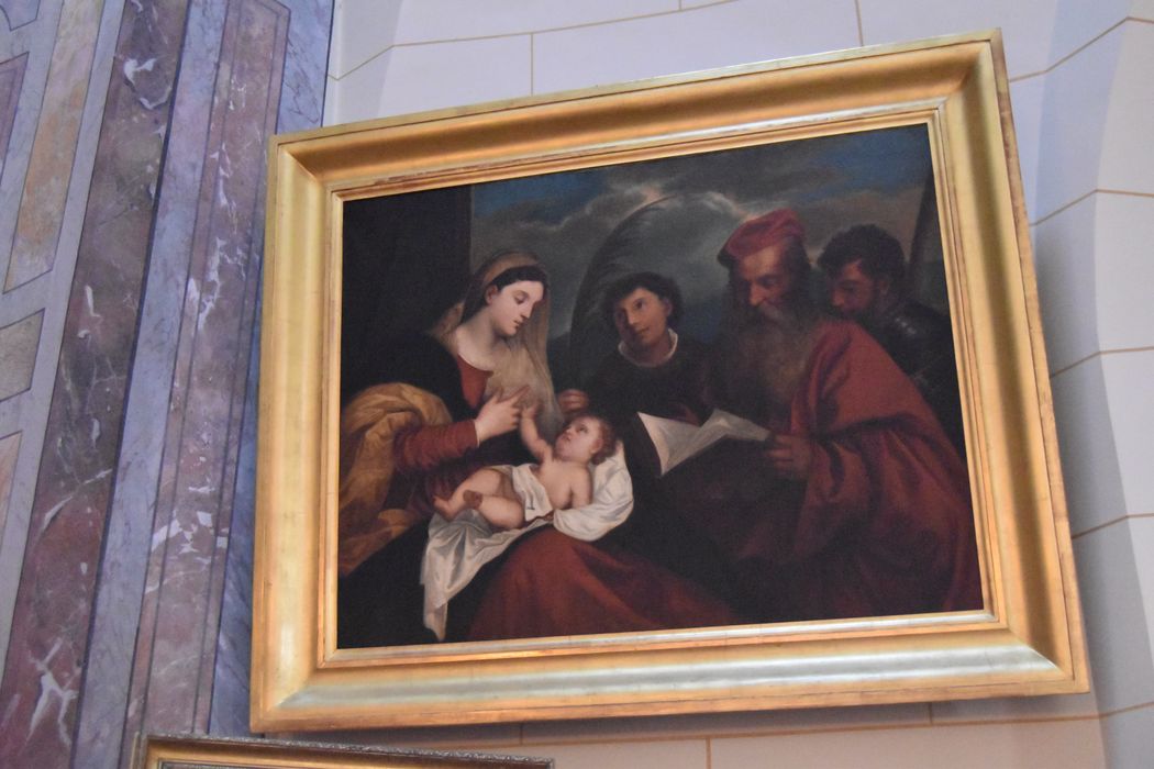 tableau : Vierge à l’Enfant avec saint Étienne, saint Jérôme et saint Maurice