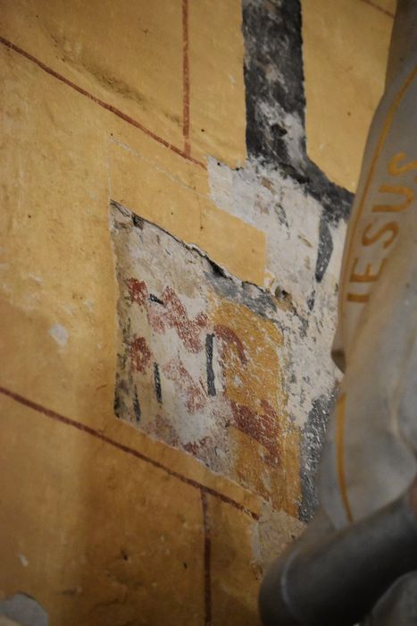 nef, peinture monumentale, détail d’une litre seigneuriale