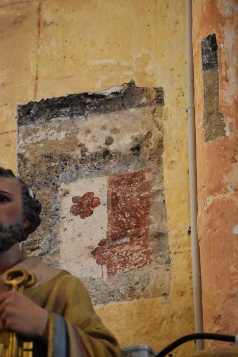 nef, peinture monumentale, détail d’une litre seigneuriale