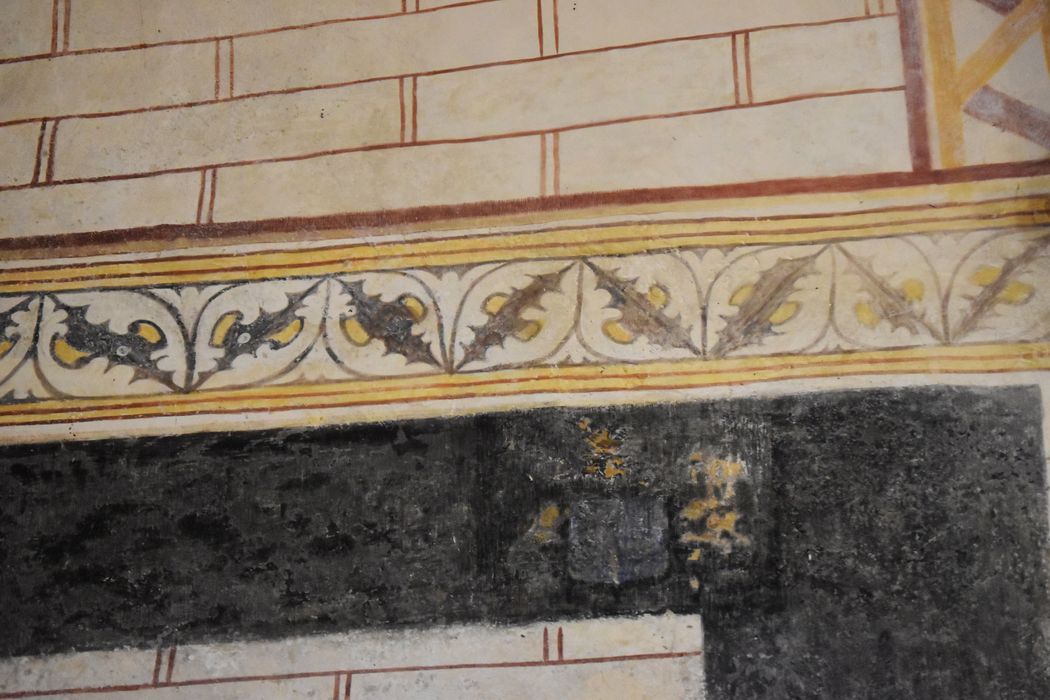 nef, peinture monumentale, détail d’une bande décorative