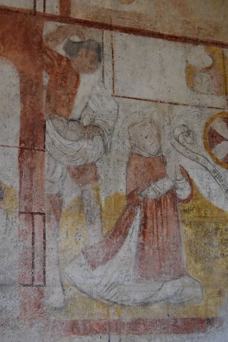 peintures monumentales (mur nord), détail : Lapidation de saint Étienne