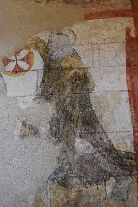 peintures monumentales (mur sud), détail : Baptême du Christ