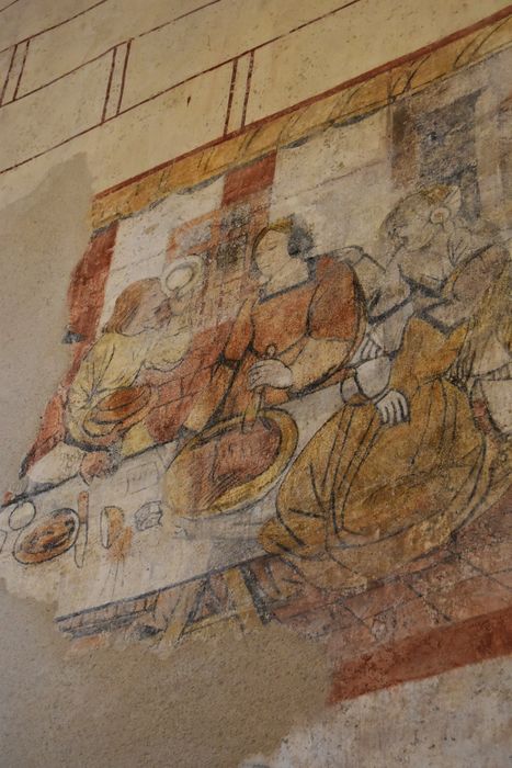 peintures monumentales (mur sud), détail : Festin d’Hérode