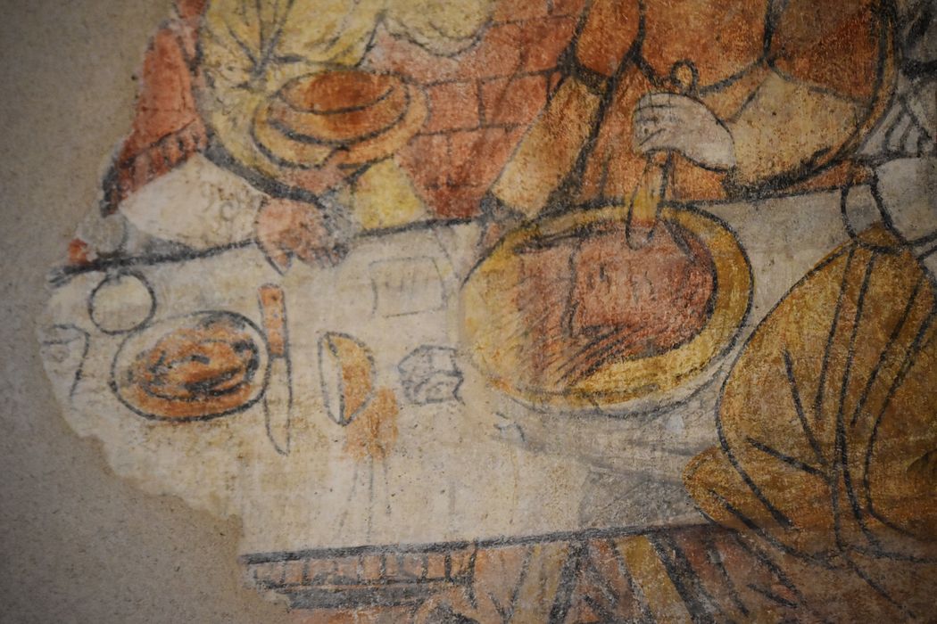 peintures monumentales (mur sud), détail : Festin d’Hérode