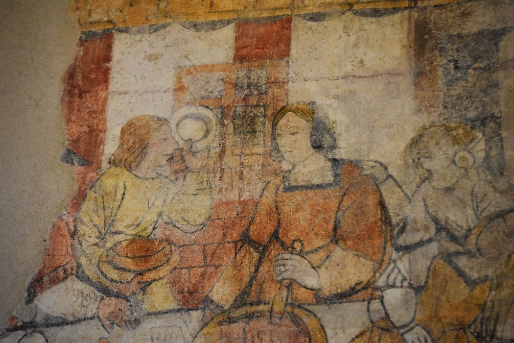 peintures monumentales (mur sud), détail : Festin d’Hérode