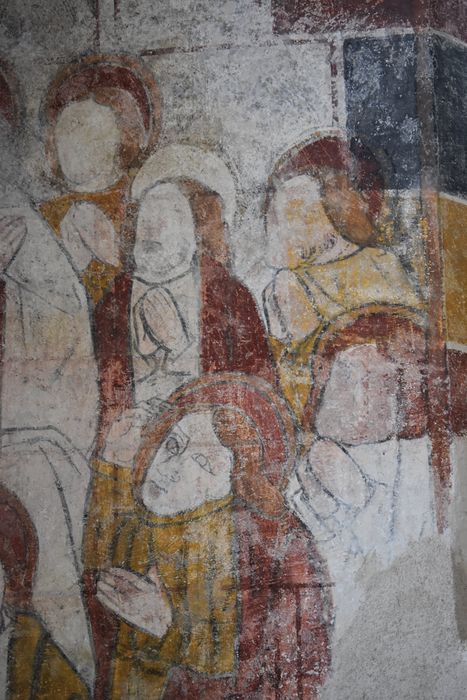 peintures monumentales (mur sud du choeur), détail : Pentecôte