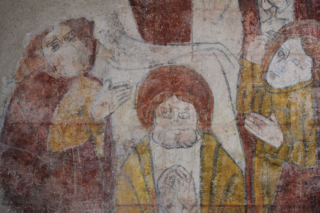 peintures monumentales (mur sud du choeur), détail : Pentecôte