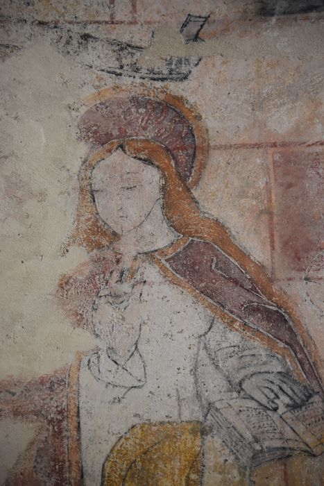 peintures monumentales (mur est), détail : Annonciation