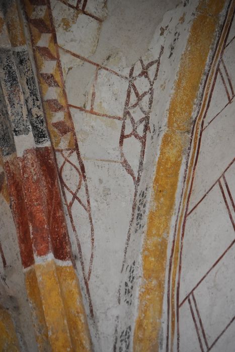 peintures monumentales, détail des bandes décoratives des voûtes