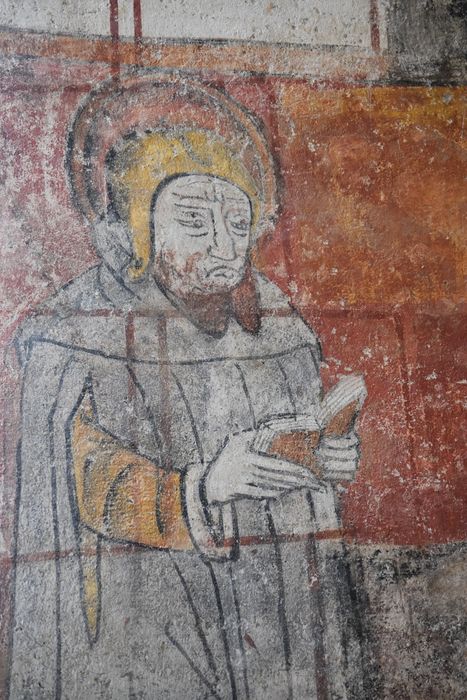 peintures monumentales (mur est, ébrasement de la fenêtre axiale), détail : Saint non identifié