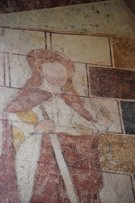 peintures monumentales (mur est, ébrasement de la fenêtre axiale), détail : Sainte Catherine