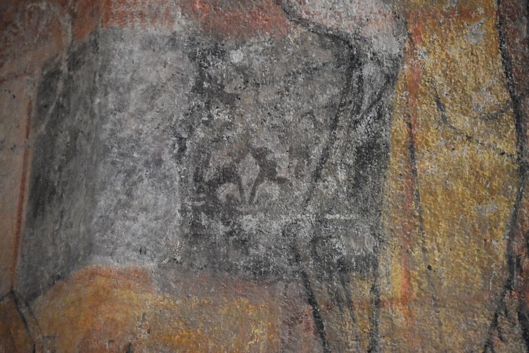 peintures monumentales (mur est, ébrasement de la fenêtre axiale), détail décoratif