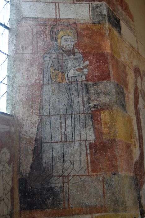 peintures monumentales (mur est, ébrasement de la fenêtre axiale), détail : Saint non identifié