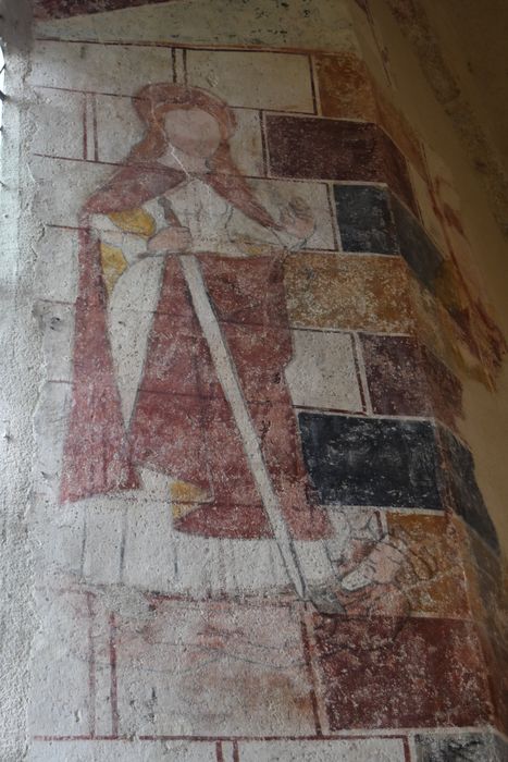 peintures monumentales (mur est, ébrasement de la fenêtre axiale), détail : Sainte Catherine