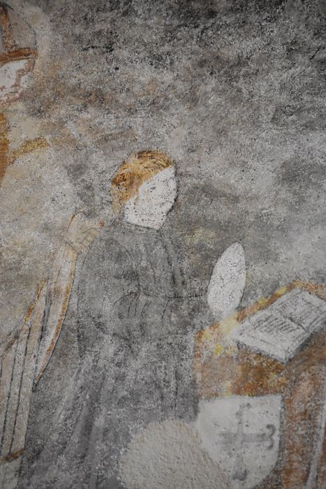 peintures monumentales (mur nord), Vierge de pitié, détail du donateur