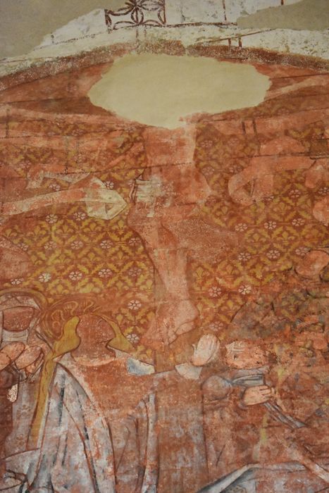 peintures monumentales (mur nord), Crucifixion, vue partielle