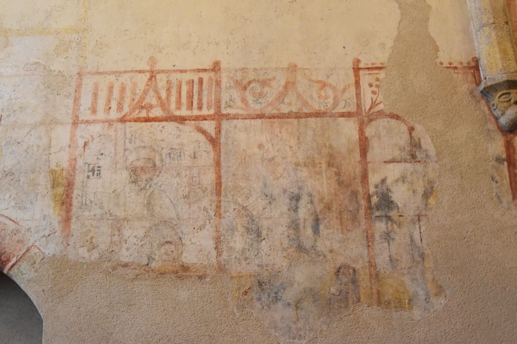 peintures monumentales (mur sud), Saint Pierre, saint Antoine (?), saint non identifié