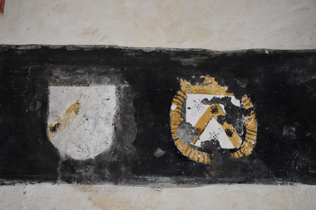 peinture monumentale  de la nef, détail d’une litre funéraire