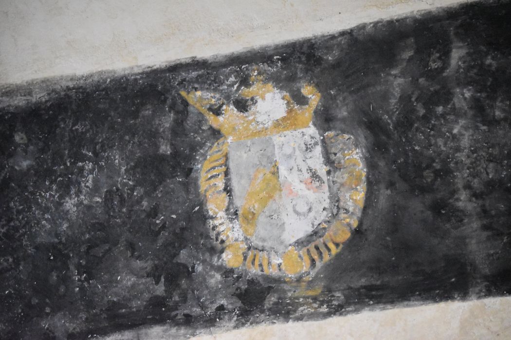 peinture monumentale  de la nef, détail d’une litre funéraire