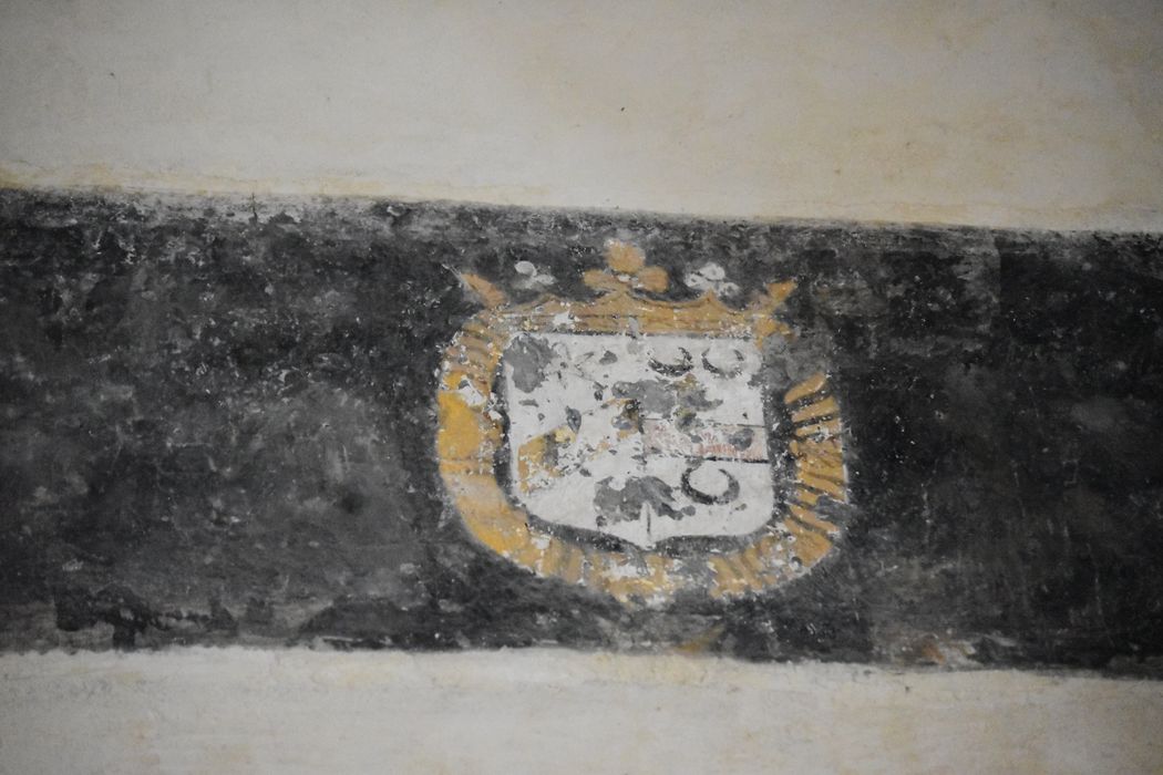 peinture monumentale  de la nef, détail d’une litre funéraire