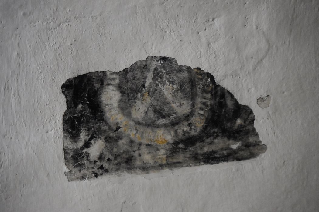 peinture monumentale  de la nef, détail d’une litre funéraire