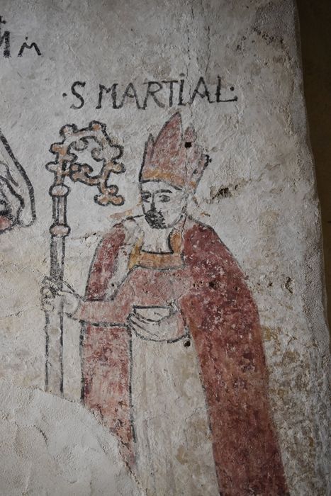 peinture monumentale de la chapelle latérale nord, détail de saint Martial