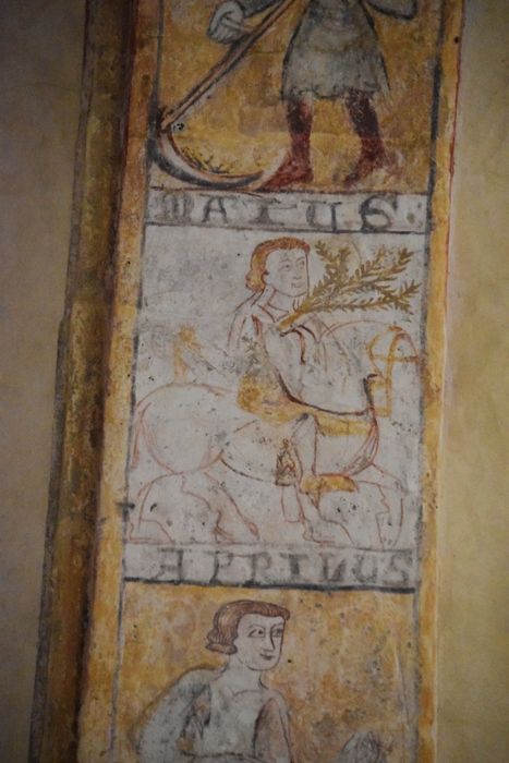 peinture monumentale de l’arc triomphal, détail du calendrier des mois