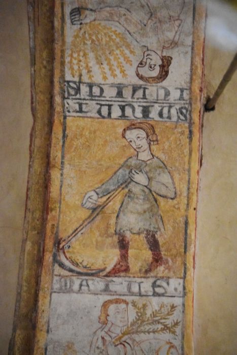 peinture monumentale de l’arc triomphal, détail du calendrier des mois