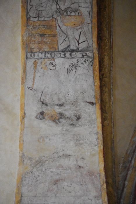 peinture monumentale de l’arc triomphal, détail du calendrier des mois