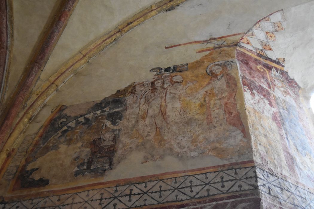 peinture monumentale du choeur (mur nord), Descente aux limbes