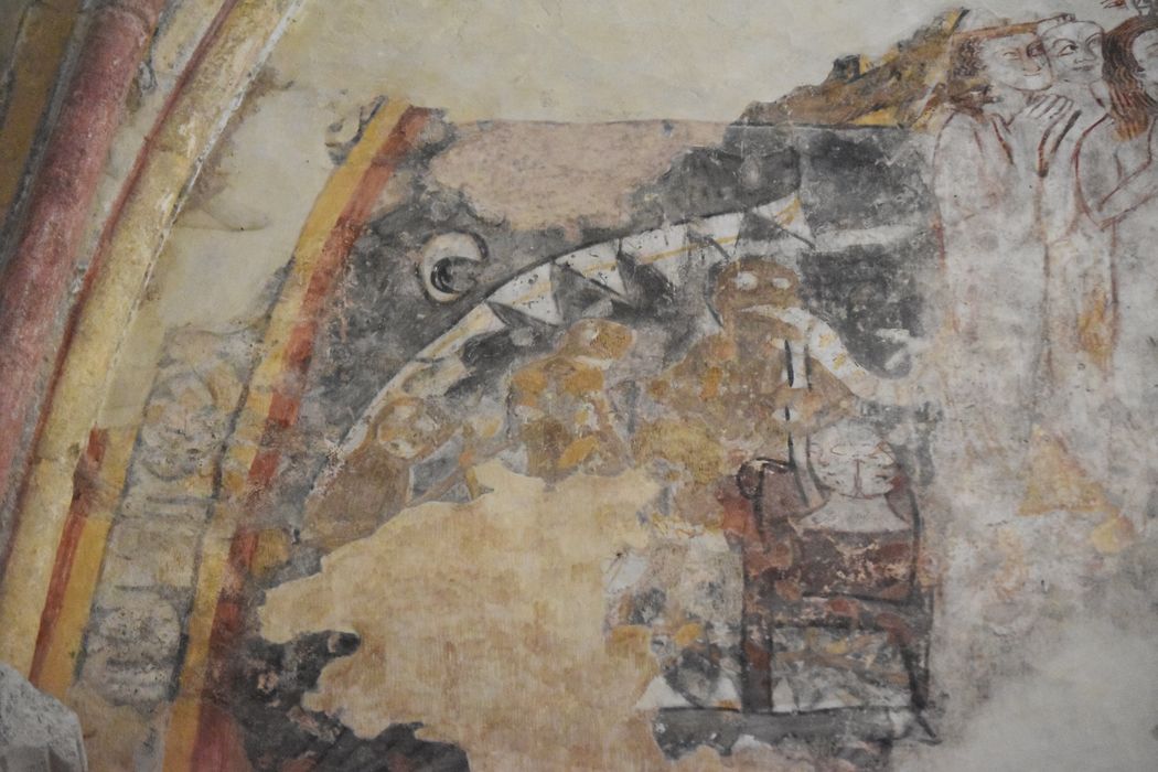 peinture monumentale du choeur (mur nord), Descente aux limbes