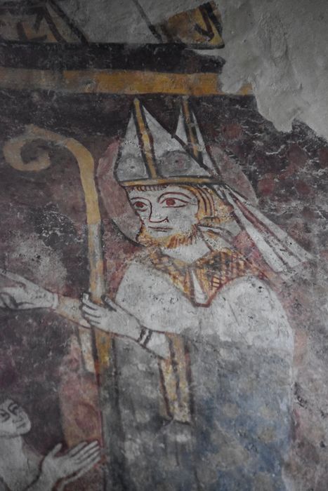 peinture monumentale du choeur (mur nord), saint Nicolas, détail