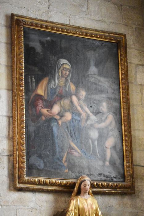 tableau : Vierge et l'Enfant Jésus avec saint Jean-Baptiste et un agneau