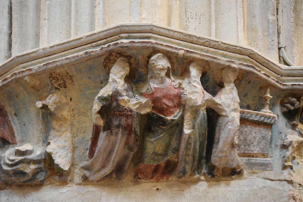 nef, détail d’un culot sculpté : Présentation au temple