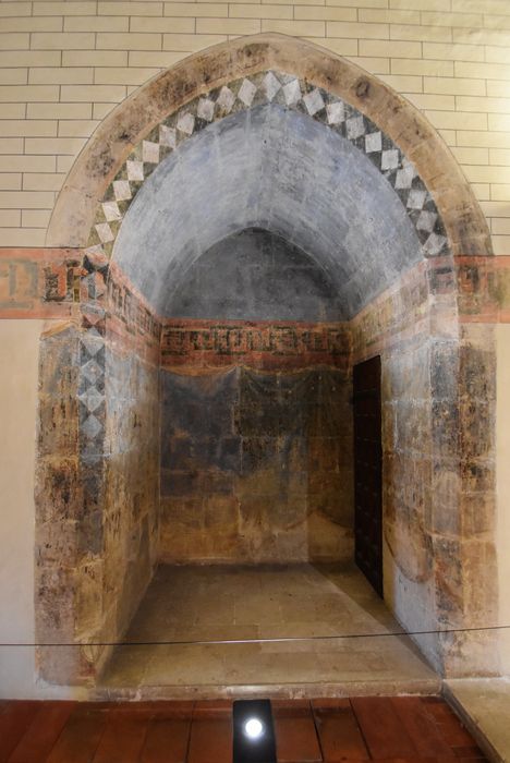 chapelle haute (chapelle Sainte-Croix), enfeu, peinture monumentale, vue partielle