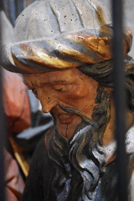statue formant une mise au tombeau, détail de saint Nicodème