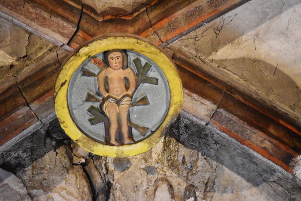 chapelle Saint-Sébastien, détail de la clef de voûte