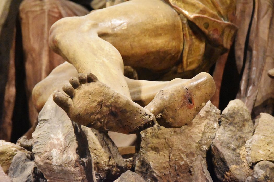 chapelle Saint-Louis-de-Gonzague, groupe sculpté : Vierge de pitié, détail