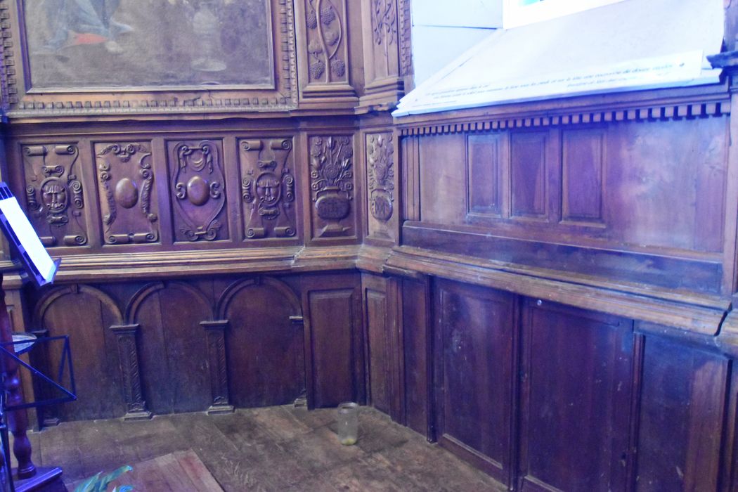 lambris de revêtement de l’absidiole nord, vue partielle