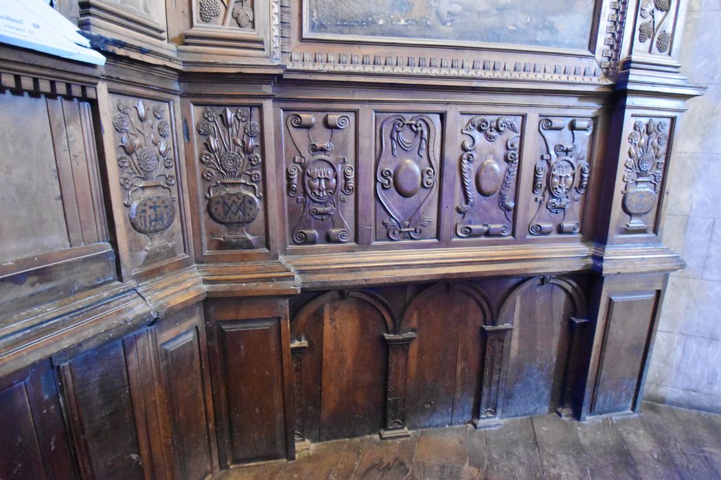 lambris de revêtement de l’absidiole nord, vue partielle