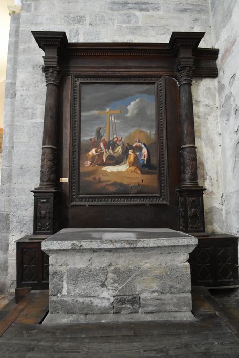 autel, retable latéral, tableau : Déposition de croix (la)