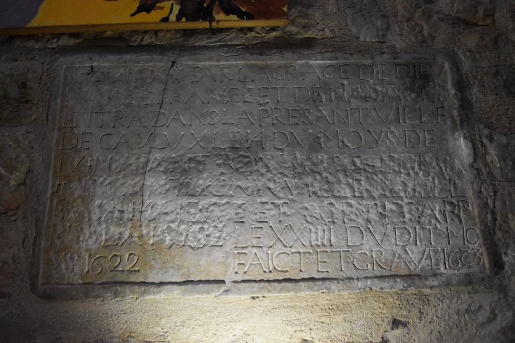 plaque commémorative du passage de Louis XIII dans la ville de Caylys durant le siège de Saint-Antonin