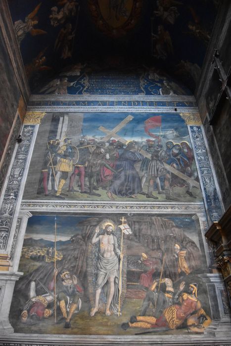 peintures monumentales : Portement de croix, Résurrection du Christ