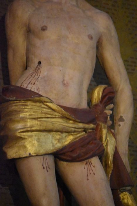 statue : Saint Sébastien, détail