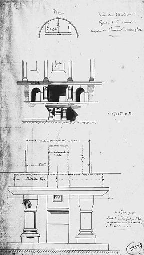 Projet d'autel de la chapelle de l'Immaculée Conception