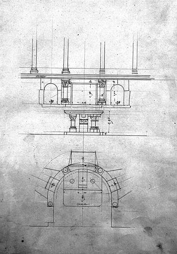 Elévation et plan de la chapelle Saint-Thomas d'Aquin (?)